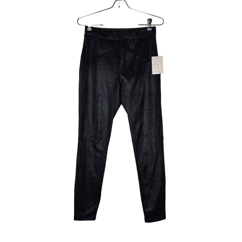 Free People Phoenix Faux Leather Moto Leggings Black XS NWT OB1015172
